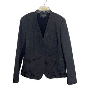 Lafayette 148 New York  Black Brocade Blazer Size 8 Quiet Luxury Classy Career
